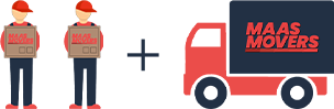 Van and 2 movers -verhuiswagen en 2 verhuizer 